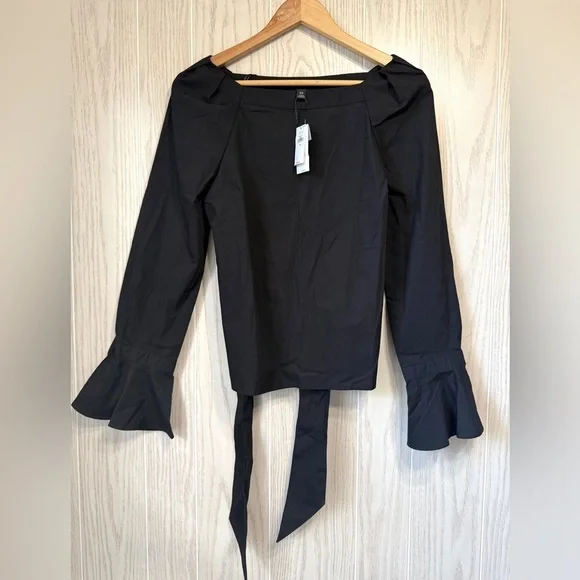 Banana Republic Black FLUTTER-CUFF BLOUSE Size XS NWT - Picture 3 of 5